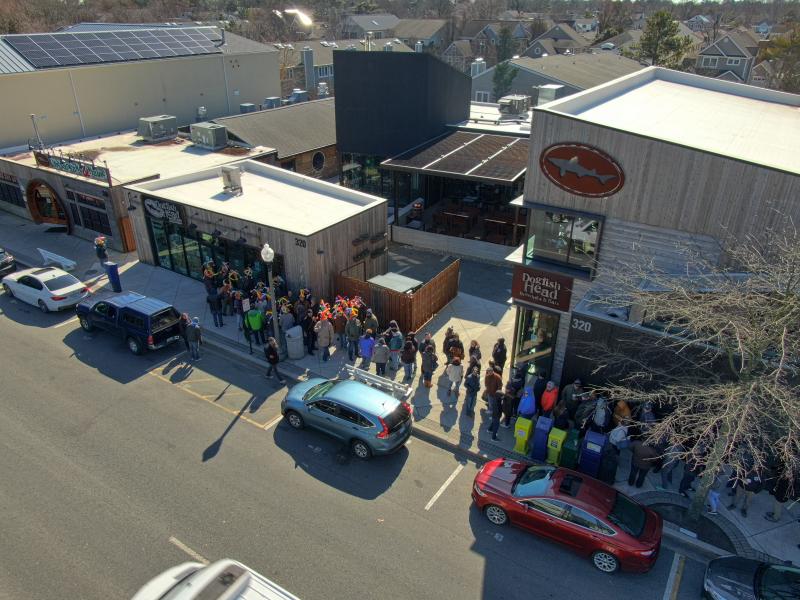 The line waiting to get in for bottles of Mr. Chuckles Feb. 29. ROB WATERS PHOTO