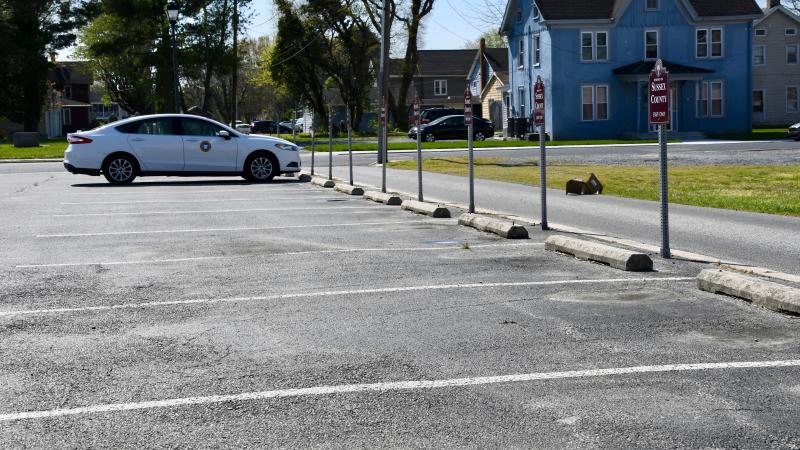 In a sign of the times, this parking lot in downtown Georgetown for Sussex County government employees is normally filled to capacity each weekday morning. Many workers are now working from home.