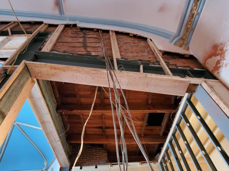 Steel beams have been added for support for the 170-year-old church.