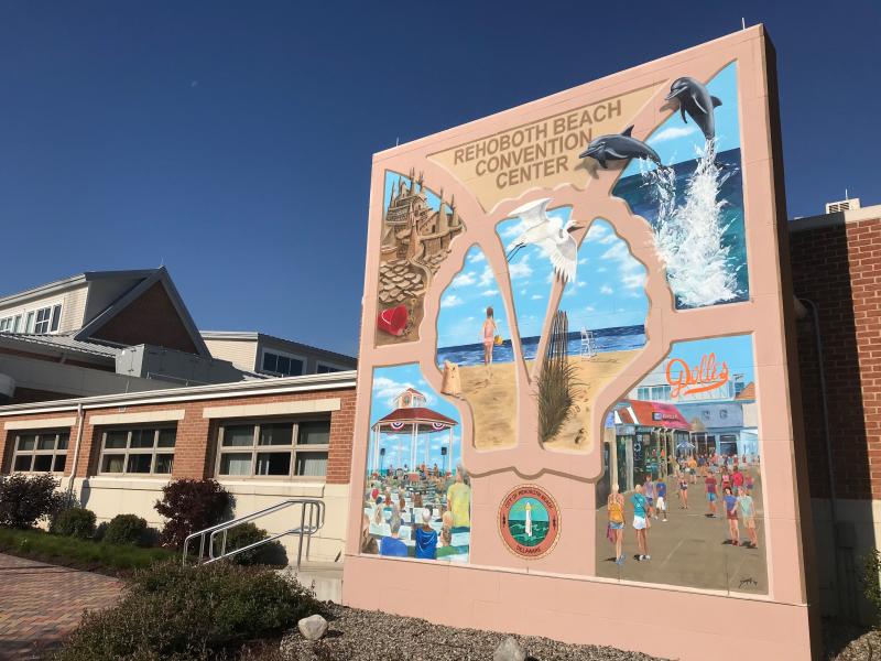 Mural on the side of City Hall in Rehoboth Beach.
