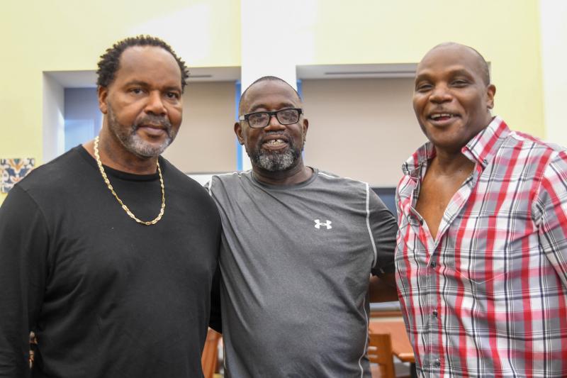 Linebackers from the 1979 team include (l-r) Hertford Gibbs, Vincent Daniels and Noland Hazzard. DAVE FREDERICK PHOTO