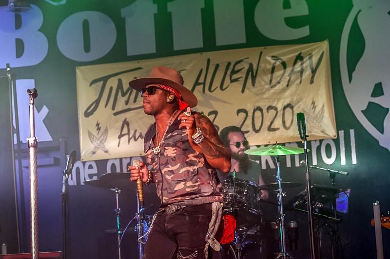 Allen shows some moves during his Jimmie Allen Day concert at the Bottle & Cork.