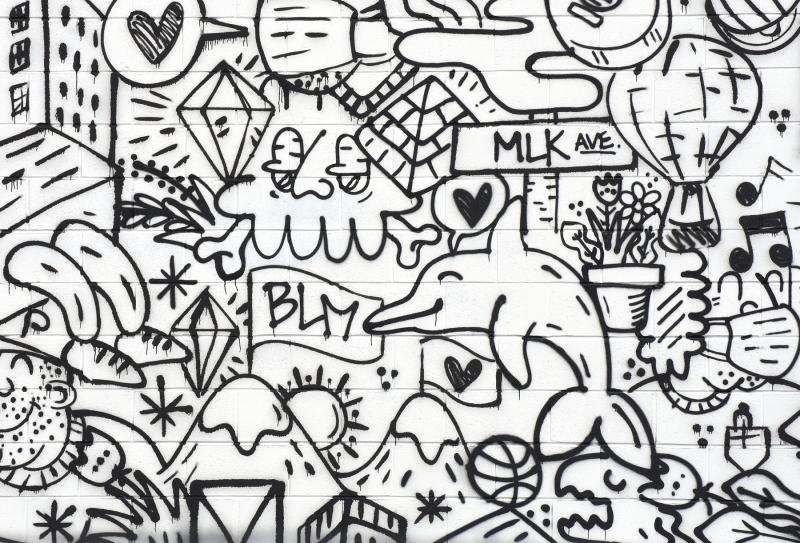 The mural features many Lewes icons.