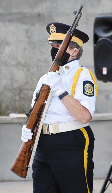 Rosemary Kollar with the American Legion Post 28 honor guard.