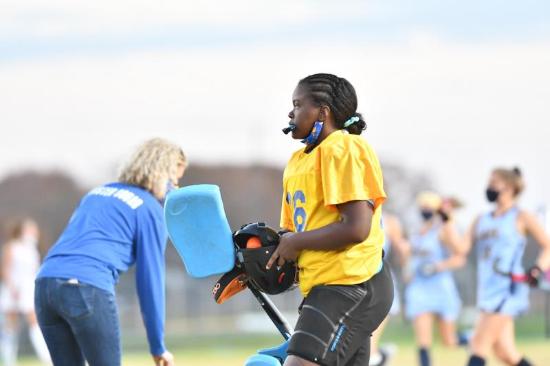 Kianna Kelly during warmups prior to the game versus Cape.