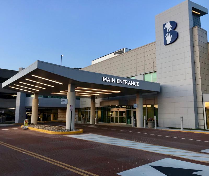 Beebe Healthcare’s main entrance at its Lewes campus. DENNIS FORNEY PHOTO