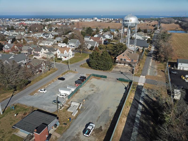 Lewes officials are planning to reorient and beautify the free parking lot at the corner of Schley and Franklin avenues along the Lewes-to-Georgetown Trail. NICK ROTH PHOTO