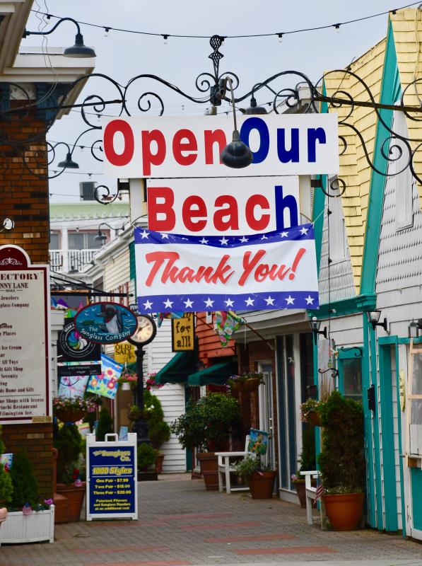 Business comes to near halt when non-essential businesses are ordered to close March 24, including nearly all beach-town shops. Patrons are allowed to shop by appointment only starting May 15 and then stores reopen June 1, 2020, at 30 percent occupancy.