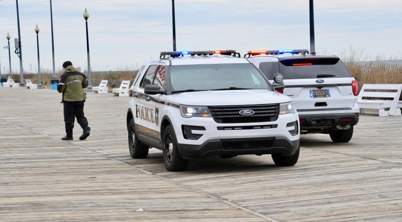 Rehoboth Beach police are on duty on the Boardwalk to enforce its closure starting March 21, 2020.
