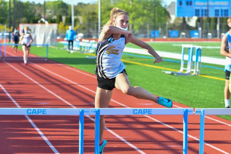 Taylor Johnson runs a personal best in the 300-meter hurdles.