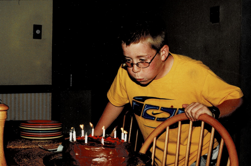 Patrick at age 10—a lot fewer candles to blow out back then!