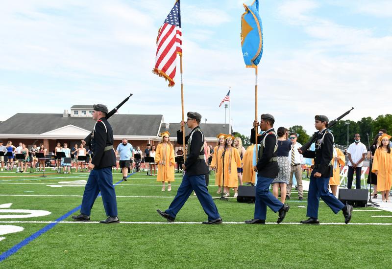 The Cape JROTC presents the colors.