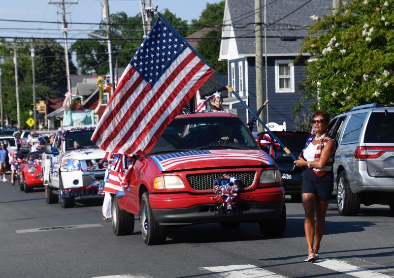 Dating back to 1968, the July 4 Doo-Dah Parade is a Lewes original. And as she has done for years, Diane Hoenen leads the parade waving a large American flag. RON MACARTHUR PHOTOS