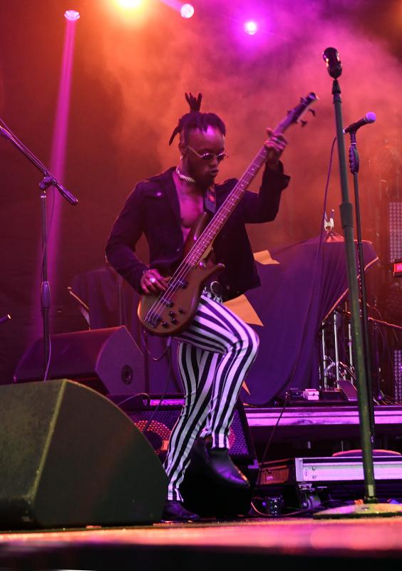 Jerramy Barnett from Hero the Band holds the beat with his bass.
