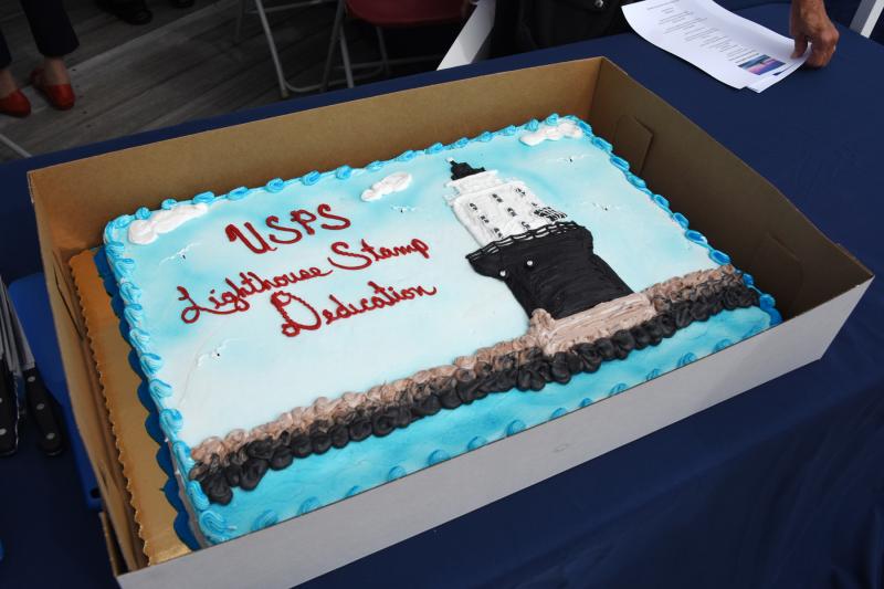 A cake commemorates the day.