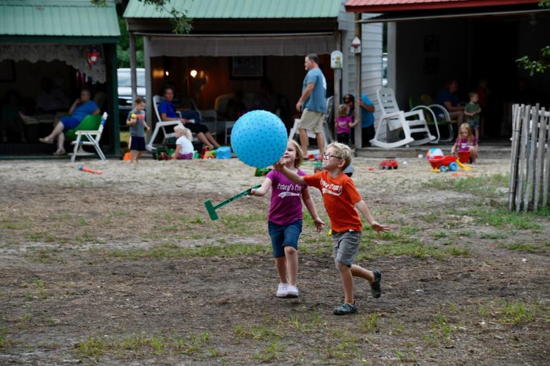 Children playing on the campgrounds are a commonplace sight throughout the 12 days of the event.