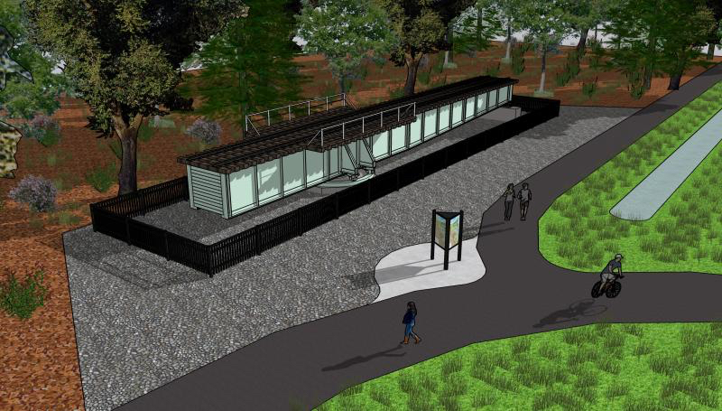 This is an artist’s rendition of what the new swing bridge exhibit at the end of American Legion Drive will look like.