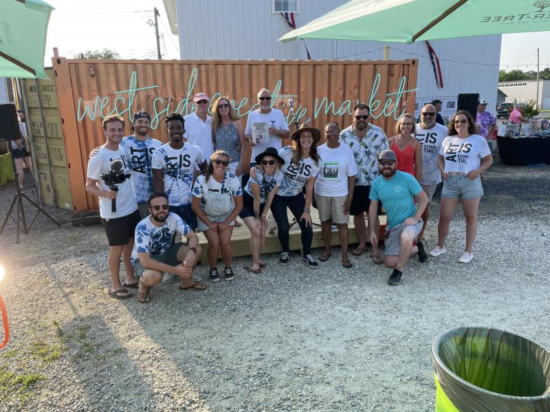 Developing Artist Collaboration staff and board members gather with land owners in West Rehoboth who support the event and West Side New Beginnings Executive Director Brenda Milbourne. Shown are in back (l-r) Rick Poppleton, Laurie Poppleton and Tony Crivella. In the middle are Nick Evangelista, Mike Hammond, Sean Norris, Sophia Sawicki, Ryan Vai, Leah Beach, Brenda Milbourne, Kyle Ten Eyck, Heidi Lowe, Douglas Forcucci and Anna Short. In front are Patrick Gallagher and Adam Newman. SUBMITTED PHOTOS