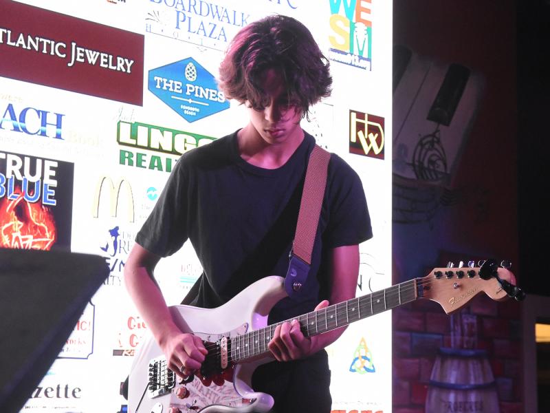 Keenan Williams impresses with his guitar skills.