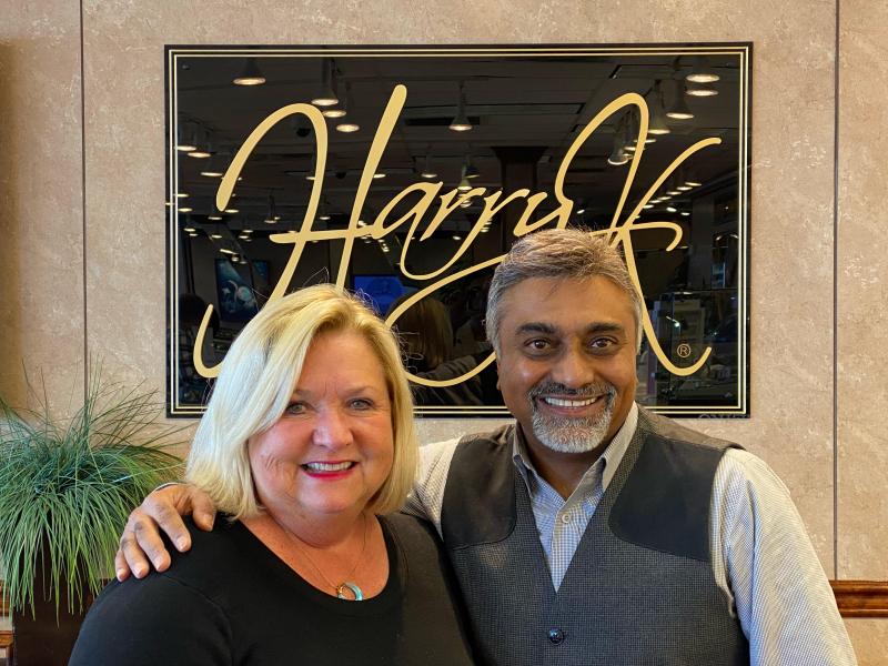 Venessa Megee of Megee Motors with Harry Keswani.