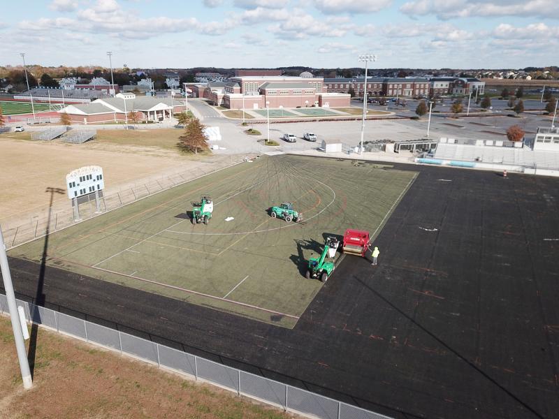 Nearly all the Champions Field turf was gone by Nov. 23. NICK ROTH PHOTO