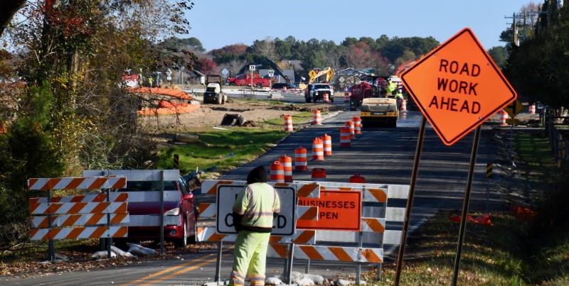 New Road in Lewes will be closed to through traffic until Wednesday, Dec. 1, to complete work to construct a roundabout and make other road improvements for the Tower Hill subdivision. RON MACARTHUR PHOTO