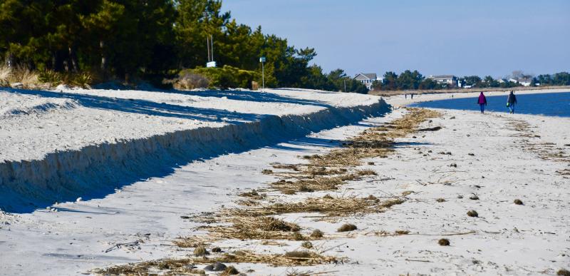 Recent storms have eroded up to 12 feet of sand and left behind a drop-off along Slaughter Beach.