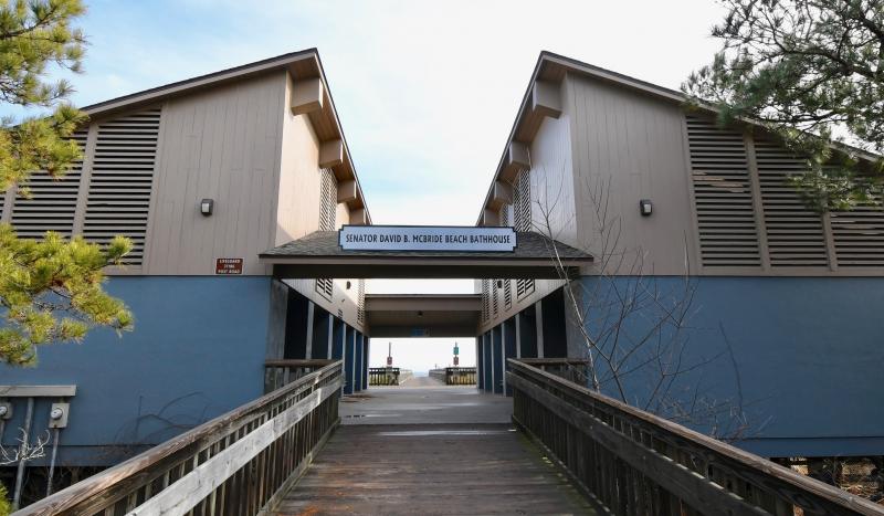 The building housing the concession area has been named the Sen. David McBride Beach Bathhouse.