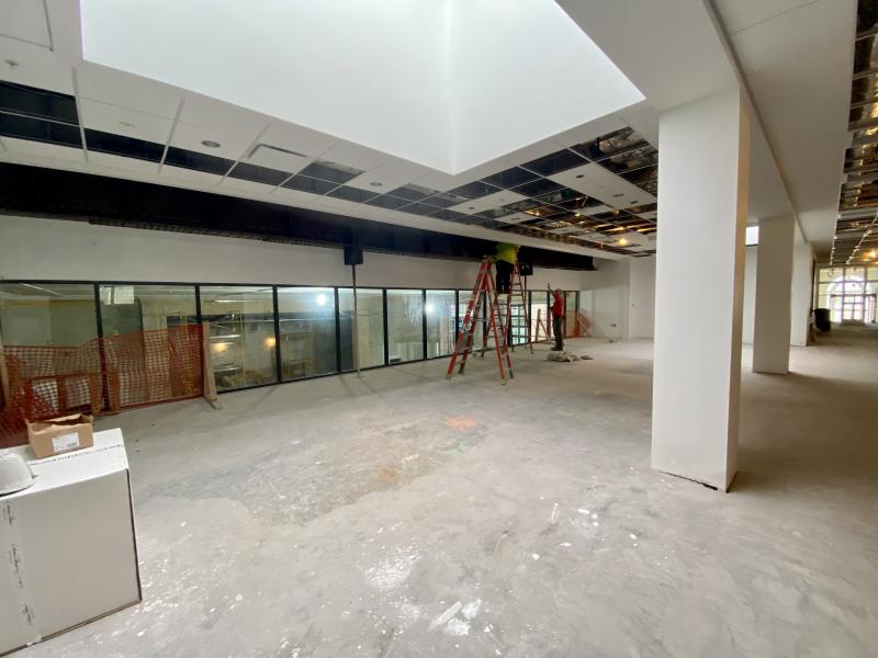 This area will be a collaborative space for fifth-graders and will overlook the auditorium.