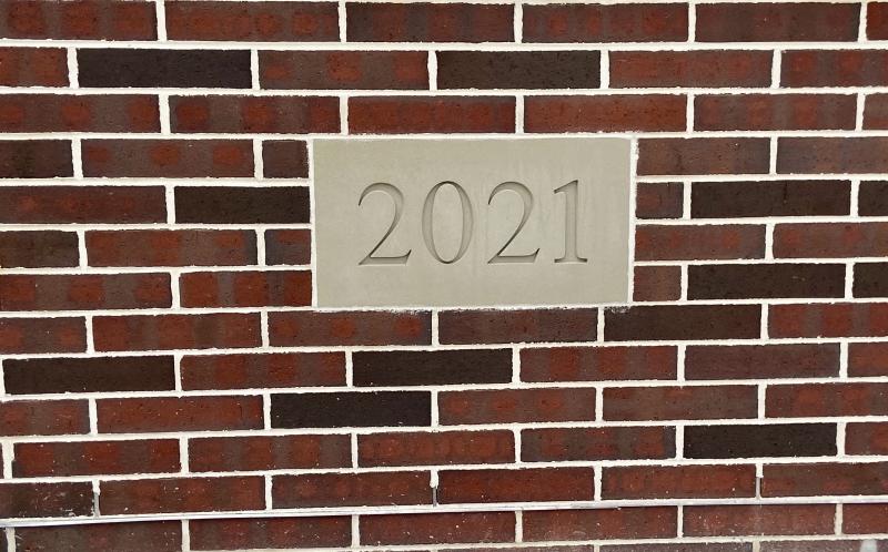 The date block for the new school represents that it was constructed during the 2021-22 school year, Bassett said.
