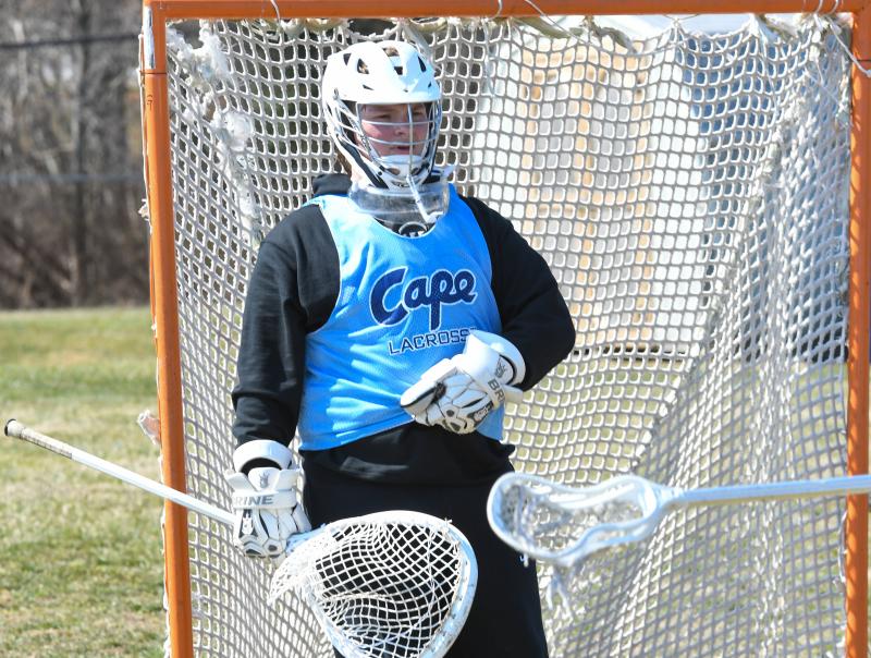 Evan Erhardt is a goalie guy on the Cape lacrosse team.