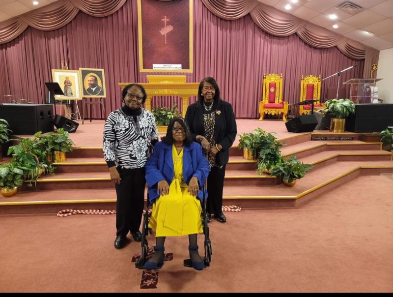 Trinity Faith Christian Center’s most senior mothers of the church are (l-r) Virginia Townsend, Bea Jacobs and Joyce Hughes.