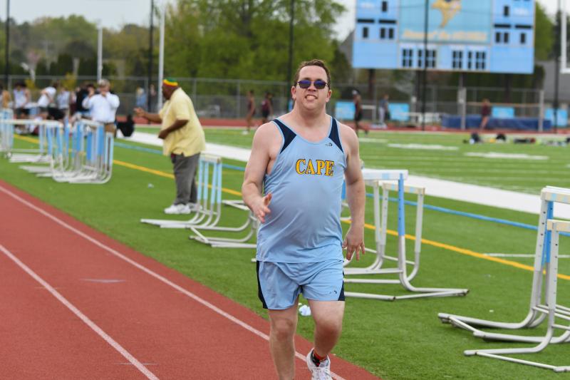 Donald Jefferson runs the 100 meters.