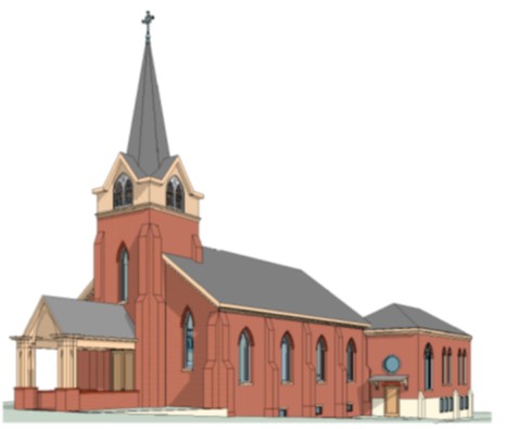 The new front portico for St. Peter’s Episcopal Church was designed by Brennon Bickel of Element Design Group. SOURCE: SUBMITTED
