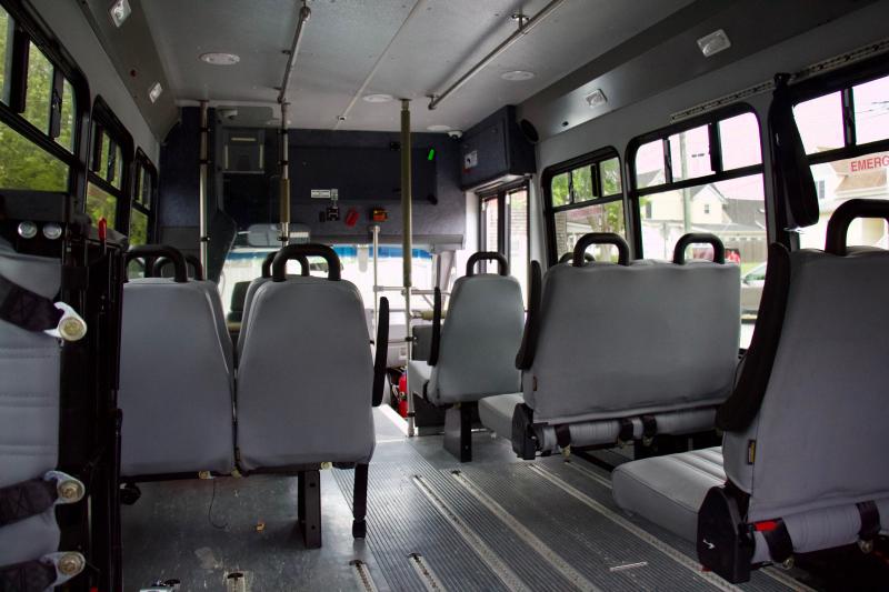 Sponsors will be featured on the inside of the bus and funds from advertising sales lower the cost of the service for the city.