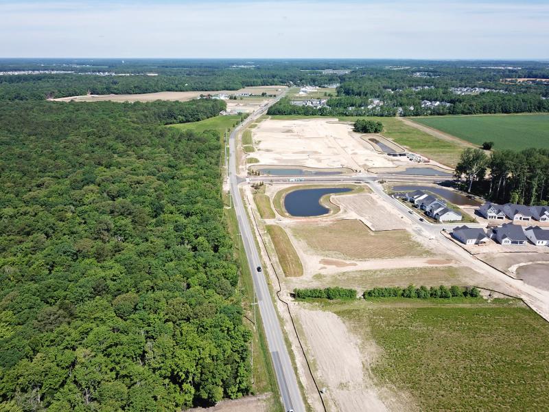 The proposed Coral Lakes subdivision would be located on a wooded parcel on the west side of Robinsonville Road across from the Chase Oaks subdivision. NICK ROTH PHOTO