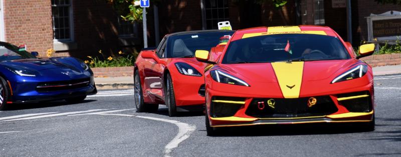 What’s a parade without cars? Corvette owners proudly drive their colorful cars in the parade.