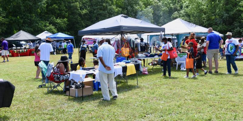 Many vendors take part in the Juneteenth celebration at the Richard Allen School.