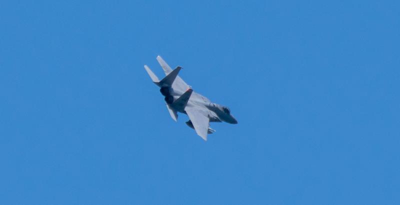 The fighter jet was circling above the Cape Region when the Bidens were evacuated Saturday after a private plane accidentally entered restricted air space. PAT ROCKE PHOTO