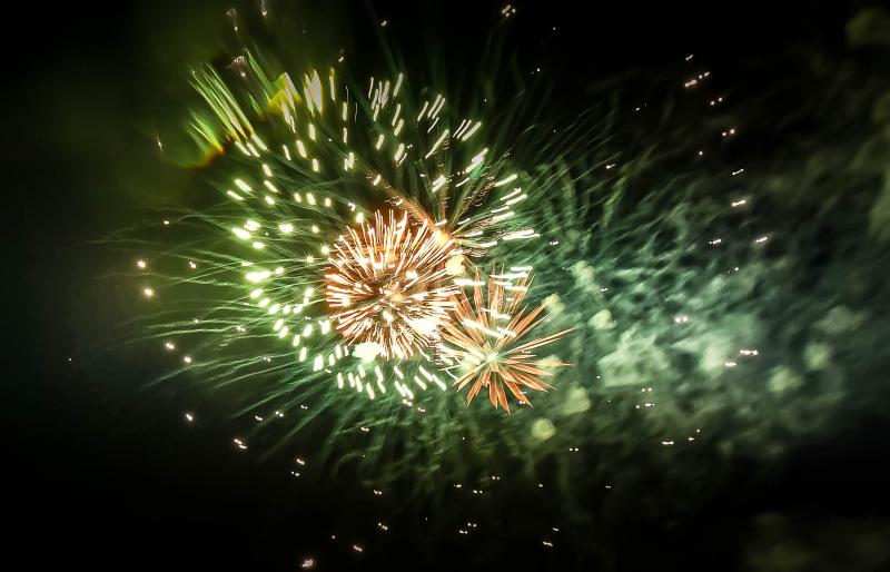 Smoke accentuates the beautiful colors of the Dewey Beach fireworks. DAN COOK PHOTOS