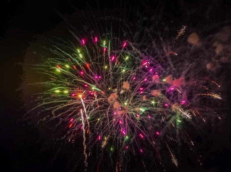 Multicolored fireworks lit the sky over Rehoboth Bay July 4.