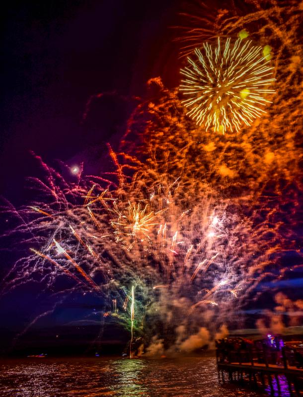 Unique blasts of color over Rehoboth Bay.