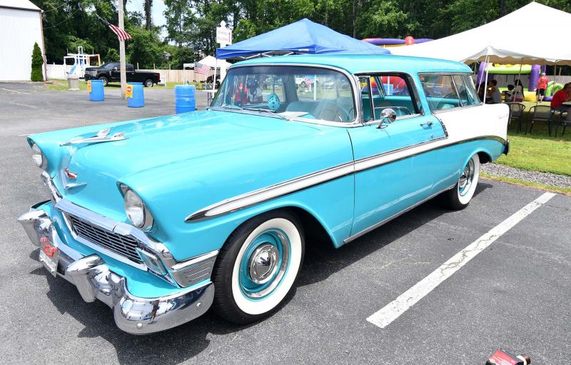 This classic 1956 Chevy Bel Air Nomad is owned by Sandy and Cathy Flandina.
