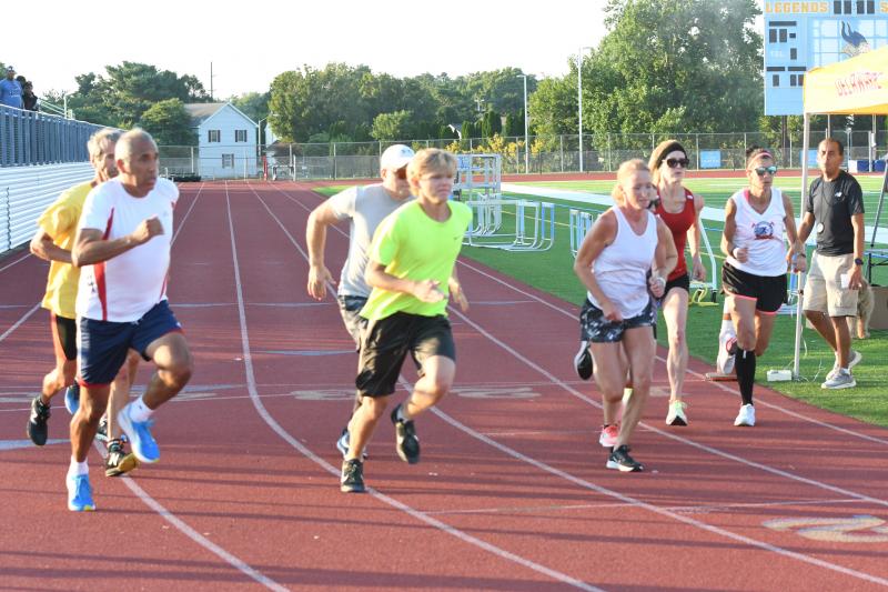 The start of the open 800 meters at Tuesday night track. DAVE FREDERICK PHOTOS