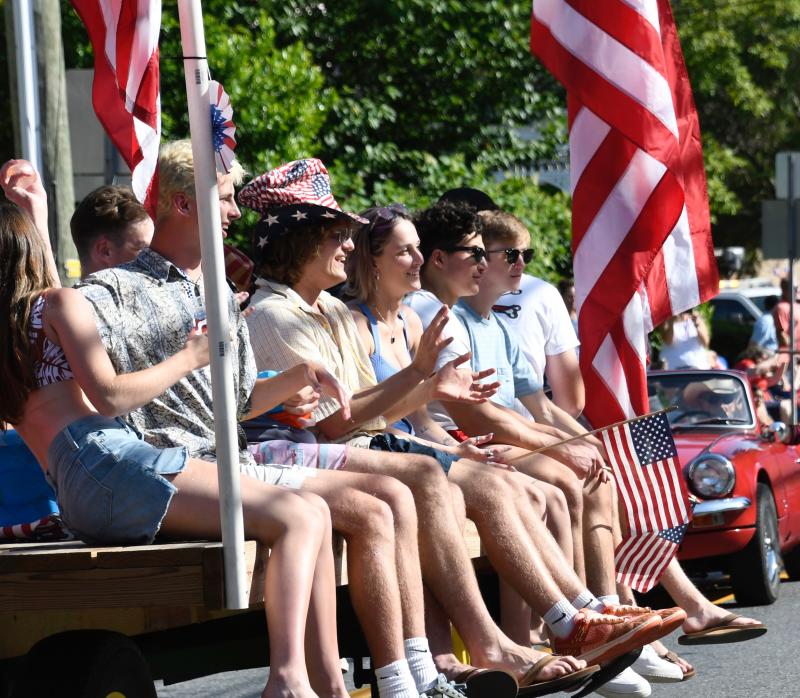 Although not shown here, this group of young parade participants used water guns to wet down people they recognized along the parade route.