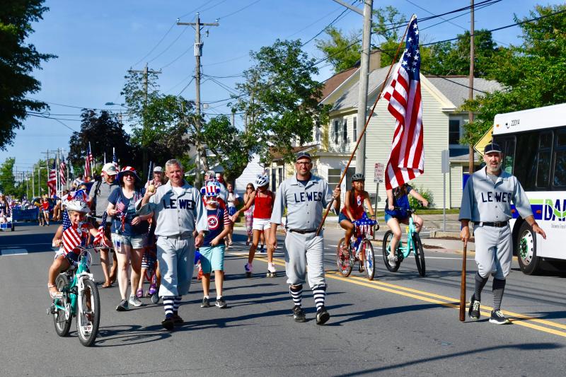 Members of the Lewes Base Ball Club take part in the annual Doo-Dah Parade.