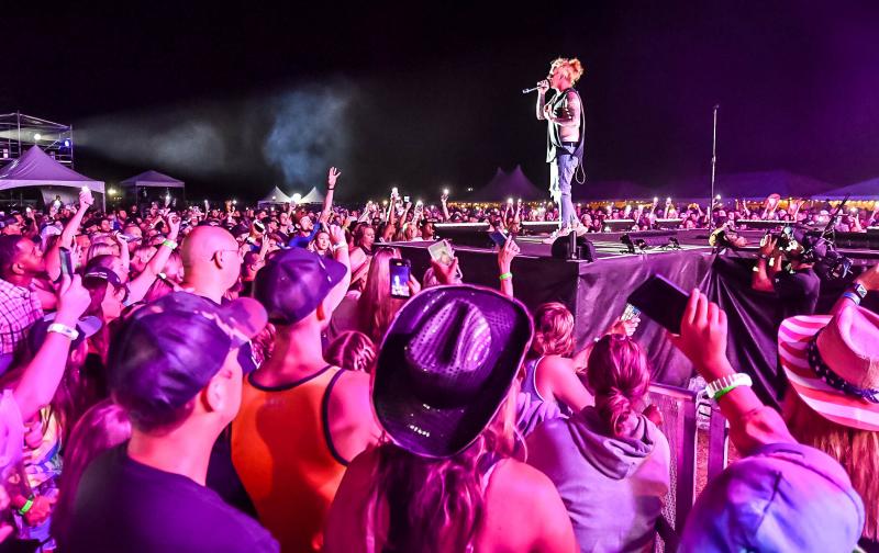 We are Kings lead singer Travis Clark entertains the 6,000 fans.