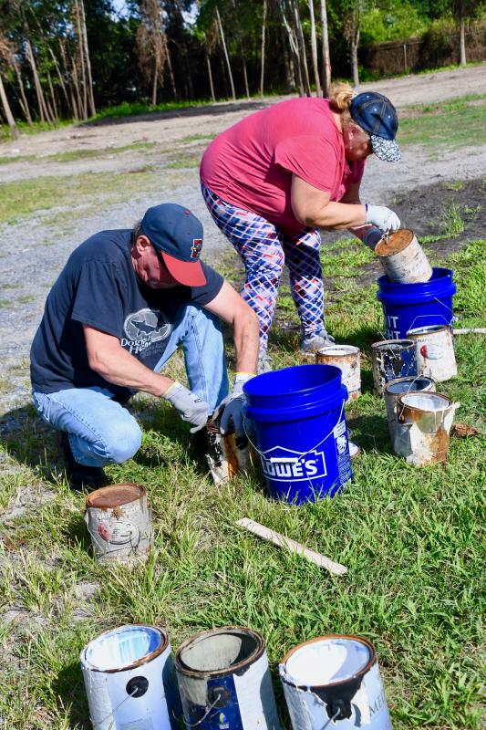 Joe Preston and Nora Sheehan, aka Big Mamma, take part in the Dogfish Head Benevolence Day in support of the Springboard Collaborative Pallet Shelter Village in Georgetown.