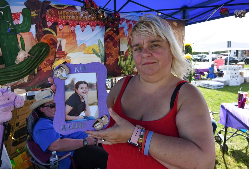 Melissa Lathrop walked for her friend Amanda York’s daughter Maddie McGinnis, who passed away from brain cancer nearly two years ago.