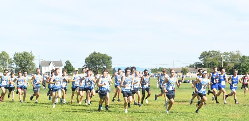 The start of the boys’ pentagonal invitational at Sandhill Fields. DAVE FREDERICK PHOTOS